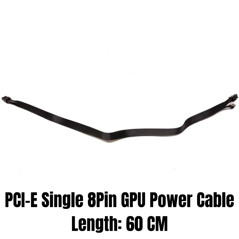 

6+2 PCIe Single 8Pin VGA GPU Power Cable for Corsair AX1500i, AX1200i, AX860i, AX760i AXi Type 3 Modular Powers, 60CM 18AWG Flat