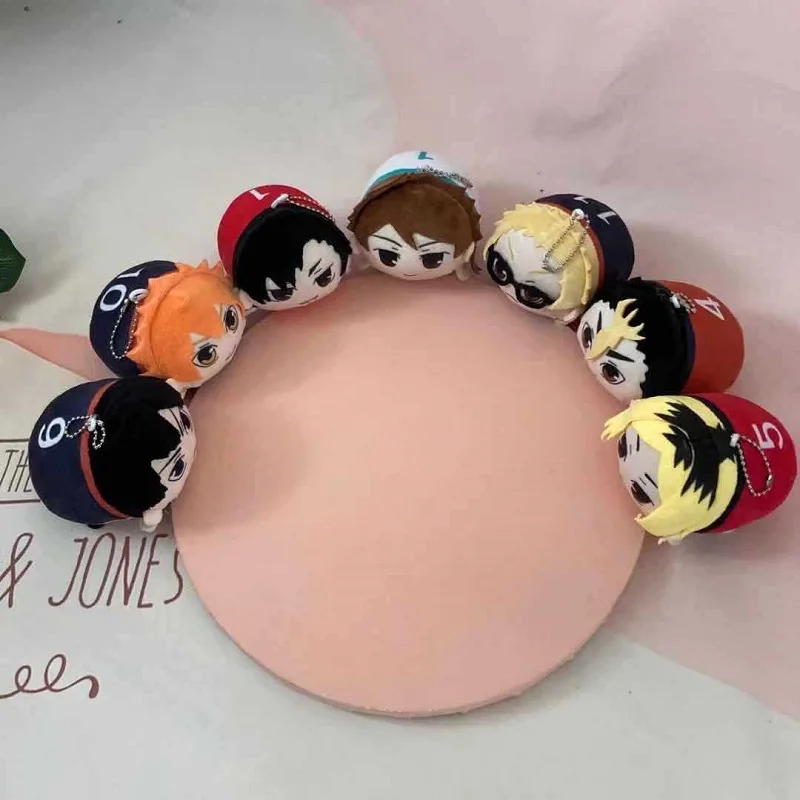 10cm Anime Haikyuu Plush Toy Figure Shoyo Hinata Tobio Kageyama Kozume Kenma Kuroo Tetsurou Stuffed Doll Pendant Keychain Kids G