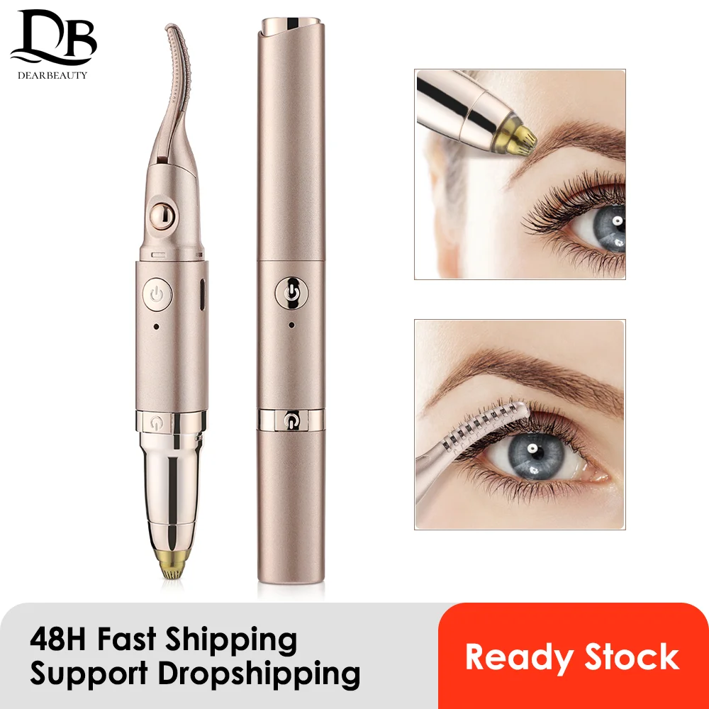 USB加熱まつげカーラー自動眉毛トリマー2 IN 1眉毛シェーバー高速カーリングコームマスカラ長持ちまつげカーラー