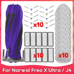 Compatible For ( Narwal Freo X Ultra / J4 / J4 Lite ) Roller Side Brush Dust Bag Filter Mop Cloth Robot Vacuum Part Accessory