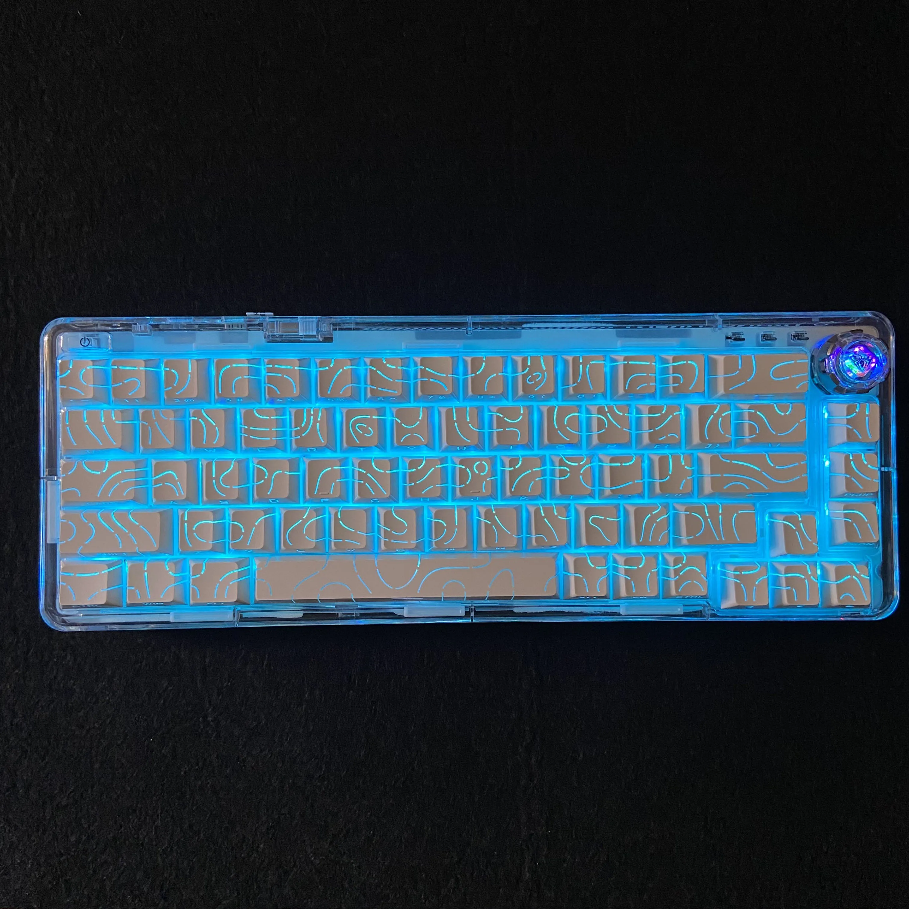Contour Lines Keycaps Side-Legend Cherry Profile Black White Key Cap 60% 75% TKL 96% 100% Layout MX Switches Mechanical Keyboard