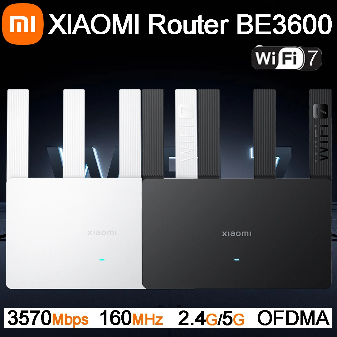 Xiaomi Router BE3600 WiFi 7 3570Mbps 160MHz 2.4G/5G Dual WAN LAN Gaming Acceleration Mesh Network Repeater Extender