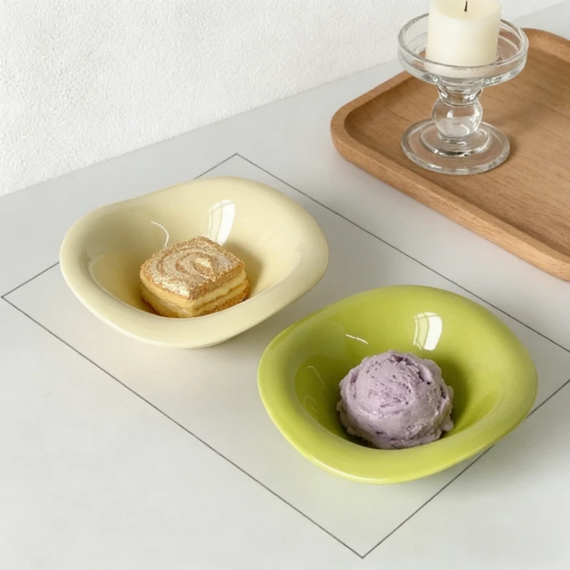 Minimalist High Beauty Stylish Ceramic Bowls Home Breakfast Oatmeal Fruit Salad Pasta Dessert Bowls Kitchen Tableware Daily Use