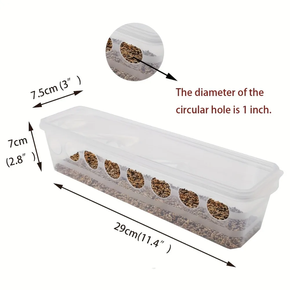 8-Port Automatic Bird Feeder - Large Capacity Transparent Dispenser, Durable Indoor Outdoor Sturdy Plastic Wildlife Feeder
