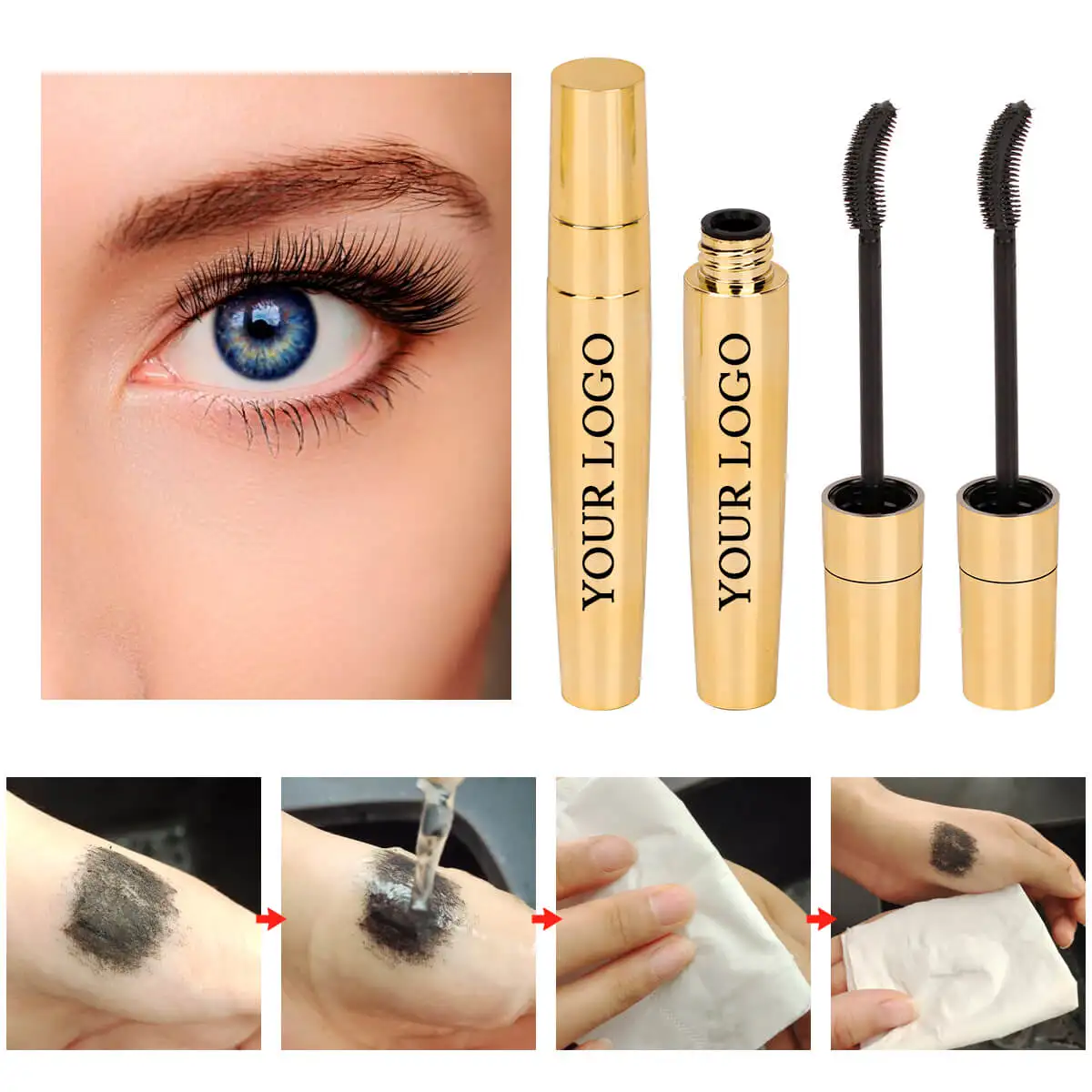 No smudge waterproof mascara private logo mascara