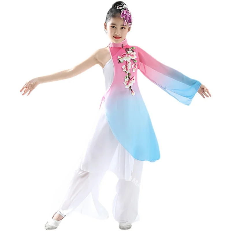 Children's classical dance performance costume, Chinese style dance, umbrella dance, fan dance, yangko dance performance costume