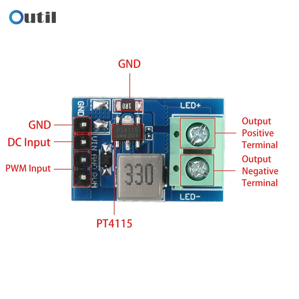 PT4115 1-10S 12V DC For LED Driver Module 1-10 String Support Constant Current Output For LED Strip Lighting