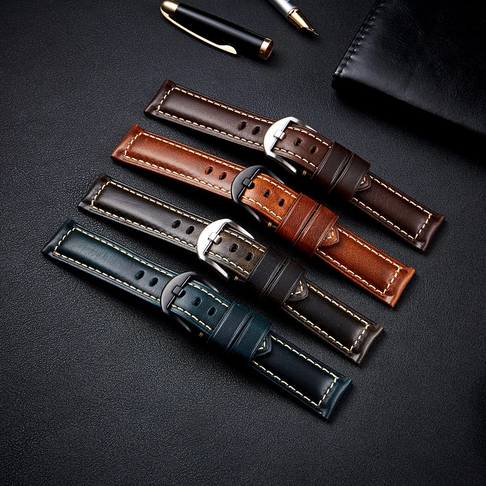 High Quality Genuine Leather Watch Strap 20mm 22mm 24mm Watchband Quick Release Men Women Watch Band for Huawei Watch GT 4 46mm