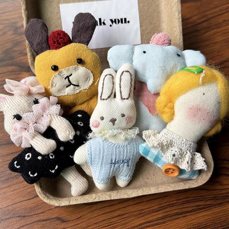 Fabric Brooch Accessories Cute Cartoon Small Animals Rabbit Penguin Handmade Pin for Bag Socks Decoration Premium Soft Mini