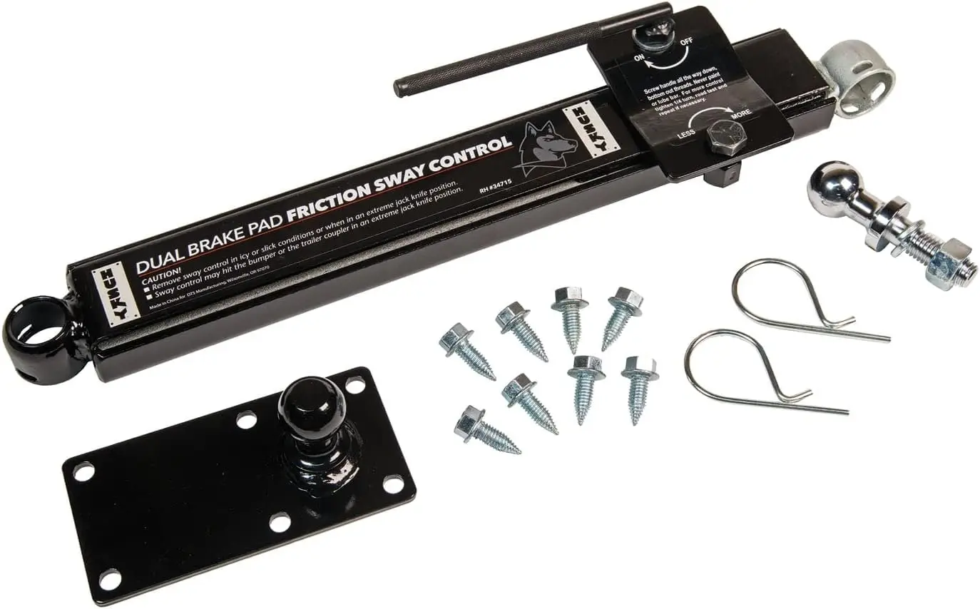 

Right Handed Adjustable Sway Control Kit for Towing, Enhances Trailer Stability and Safety