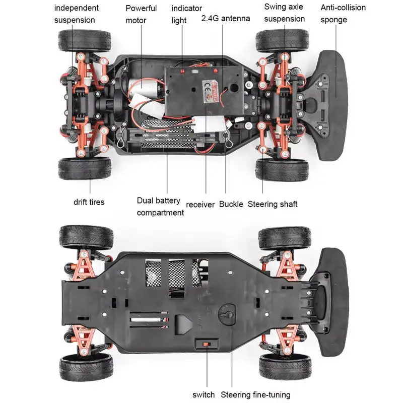 1:10 4wd High Speed Drift Fernbedienung Auto Stoßdämpfung Anti-Kollision Off-Road Fernbedienung Auto Spielzeug Geschenk für kind