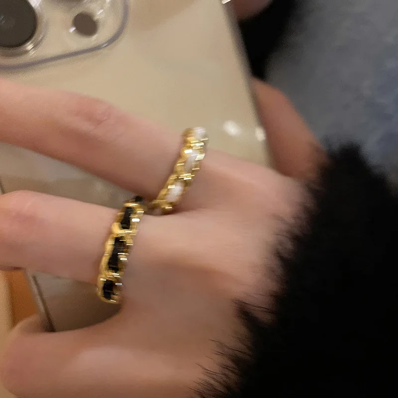 여성용 클래식 직조 가죽 동백 오픈 반지, 2023 최신 프랑스 디자인, 손가락 쥬얼리, 웨딩 조절 가능 반지 액세서리