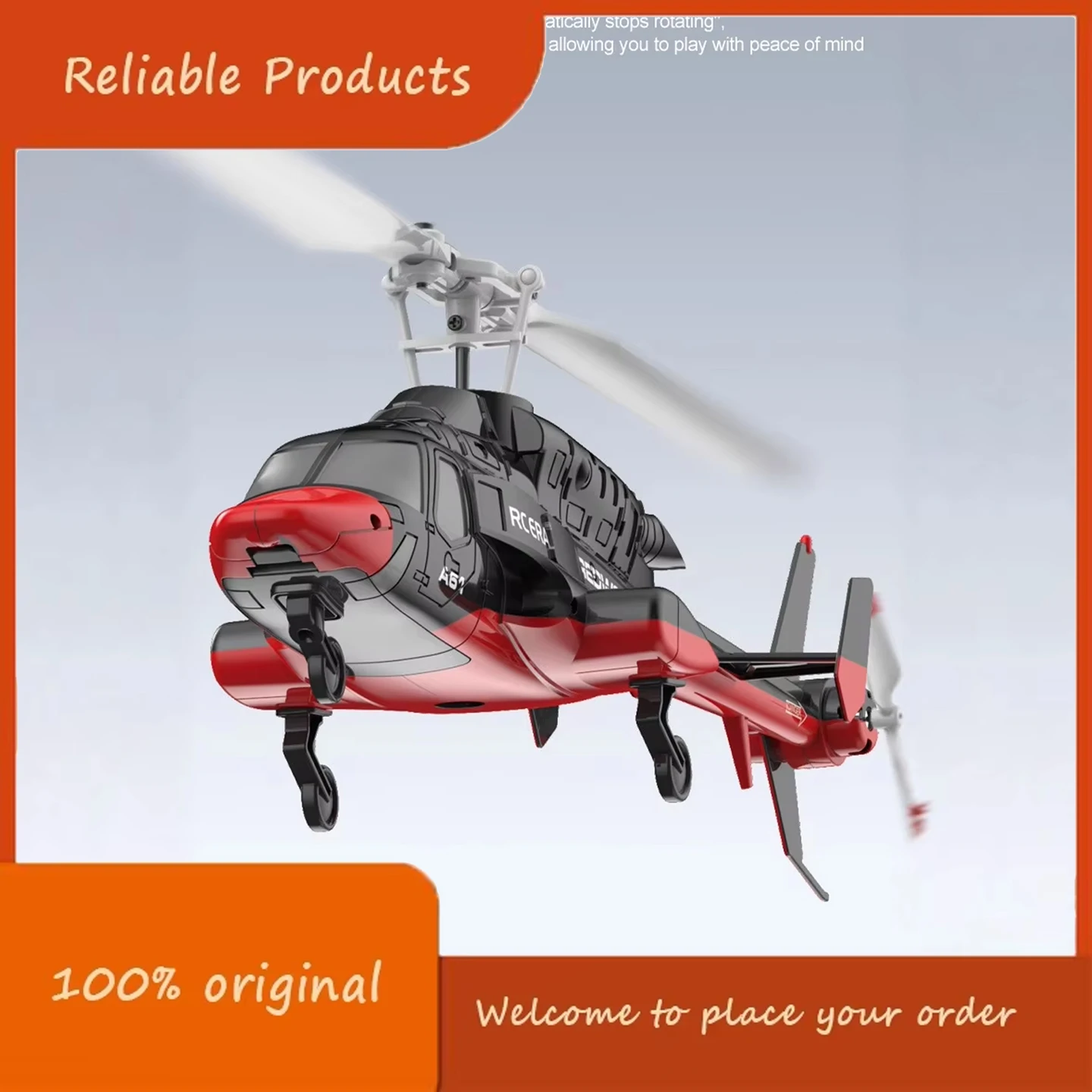 

1:52 Scale A61 Small Bell Fixed Wing RC Airplane - 4-Channel Remote Control Durable Simulation Helicopter Toy for Flying