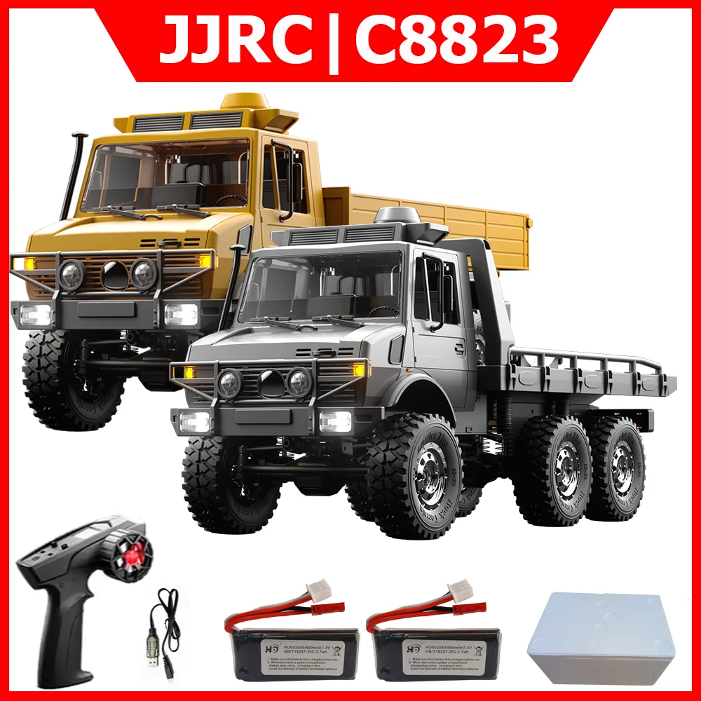 Радиоуправляемая машина JJRC C8823, 1/18, 6WD, 2.4G, внедорожный радиоуправляемый краулер, светодиодный радиоуправляемый грузовик для скалолазания и спасательных работ, игрушка в подарок для мальчика