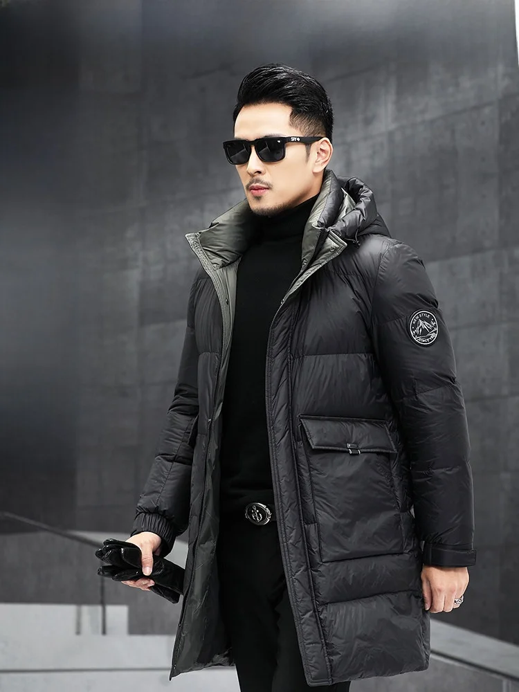 

Мужская пуховая куртка Pierre Cardin средней длины с капюшоном, утепленная, теплая, осенне-зимняя верхняя одежда, повседневная, дышащая