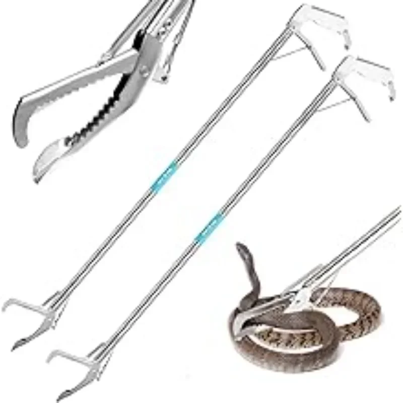 1 Pc Elongated Snake Hook Forceps Catch Loach Crab Clip Snake Clip Stainless Steel Straight Mouth Clip To Catch The Sea Tool