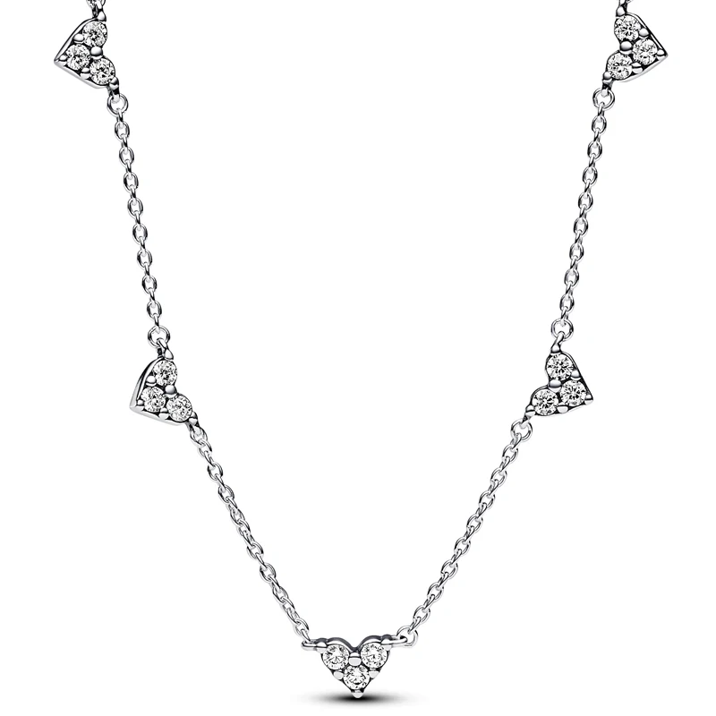 Authentic 925 Sterling Silver Triple Stone Heart Jewelry Set