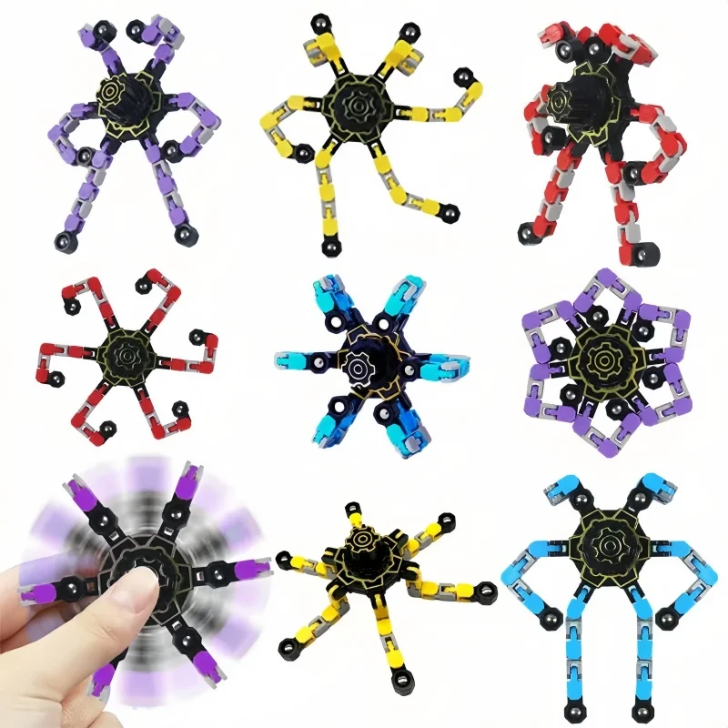 Fidget Spinner chaîne déformée, jouet pour soulager le Stress et antistress, jouet gyroscopique sensoriel pour enfants et adultes, cadeau