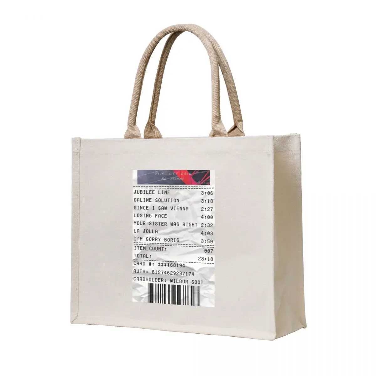 

your city gave me asthma album receipt Tote Bag tote bag university tote bag woman Lady bags bags aesthetic