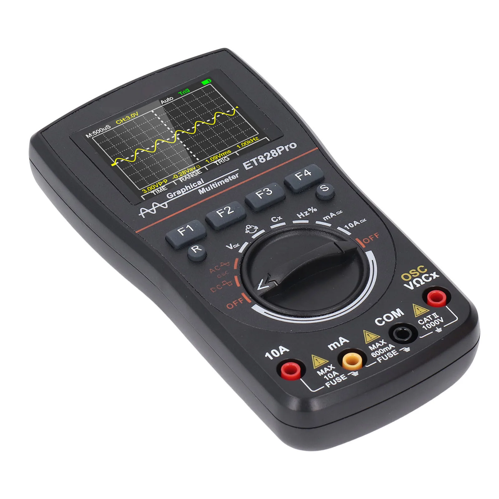 デジタルオシロスコープマルチメータ ET828Pro 2 in 1 50Msp 10MHz アナログ帯域幅 2.4 インチ画面ハンドヘルドオシロスコープマルチメータ