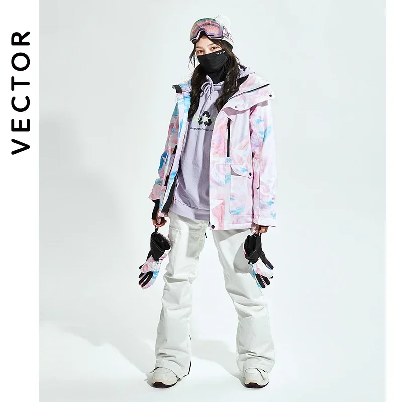 

VECTOR 2024 Women Men Ski Jacket Ski Pants Winter Warm Windproof Waterproof Outdoor Sports Snowboard Ski Coat Trousers