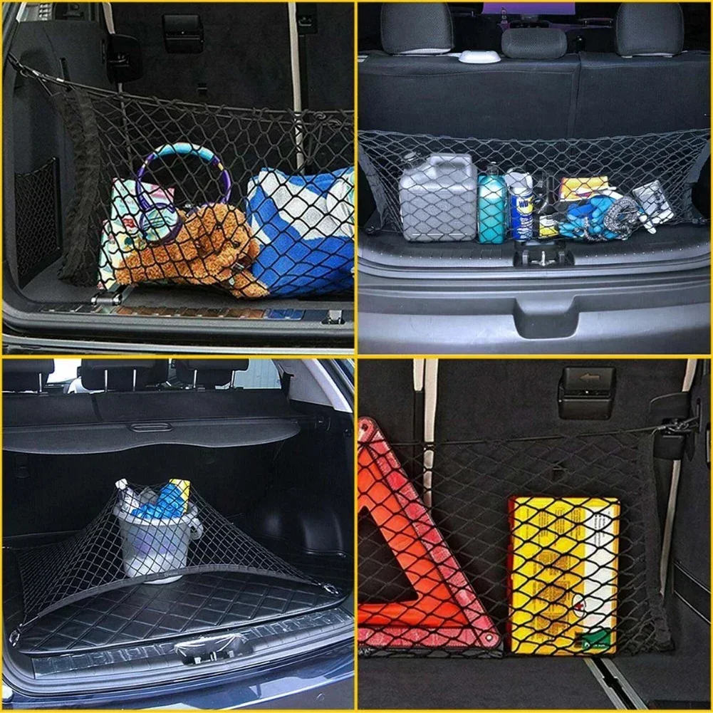 

Elastic Mesh Storage Car Trunk Cargo Net Car Trunk Organization Nylon Elastic Mesh Double Elastic Net Keep Heavy Items Secure