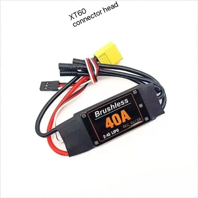 40A ESC 브러시리스 전자 속도 컨트롤러 2-4S, RC FPV 쿼드콥터 고정익 모델 항공기용 5V3A UBEC 포함