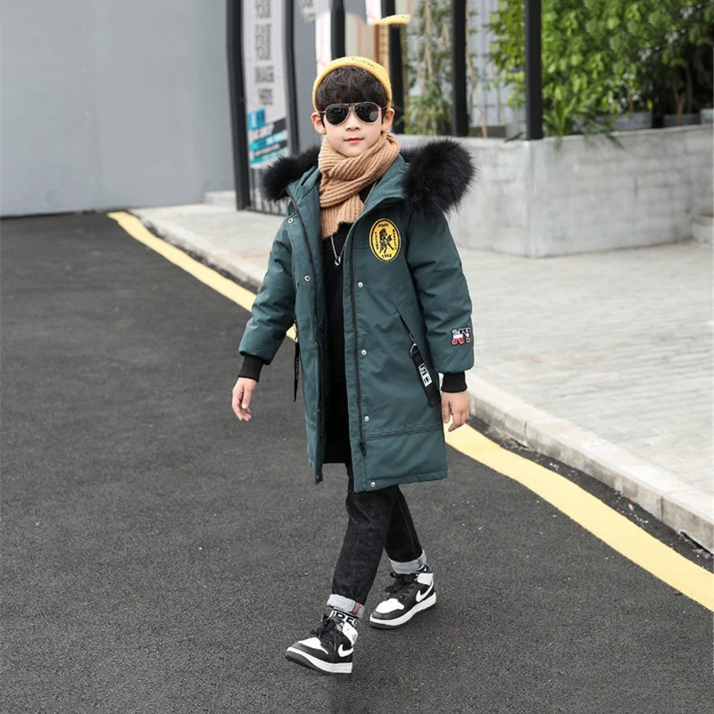 Teenager Overcoat Thicken Zipper Clothing Hooded Children Outerwear Boys Winter Windproof Coat New Cotton Warm Kids Jacket