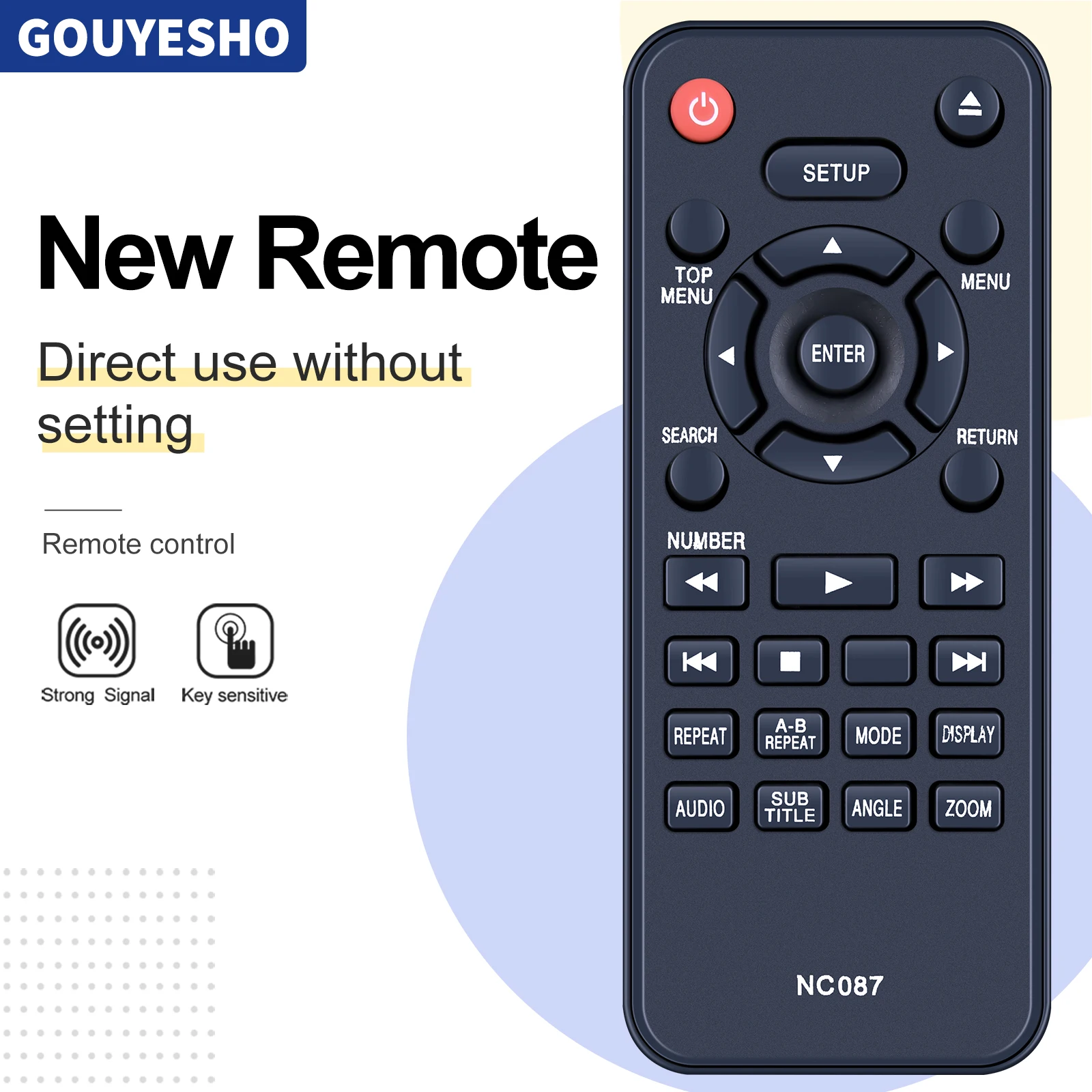 New NC087 Remote Control For Sanyo DVD Player FWDP105F FWDP175F