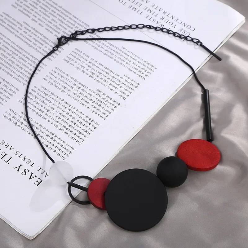 Fashion Geometric Round Pear Necklace for Woman Girl Irregular Sweater Chain Necklaces Charm Female Jewelry