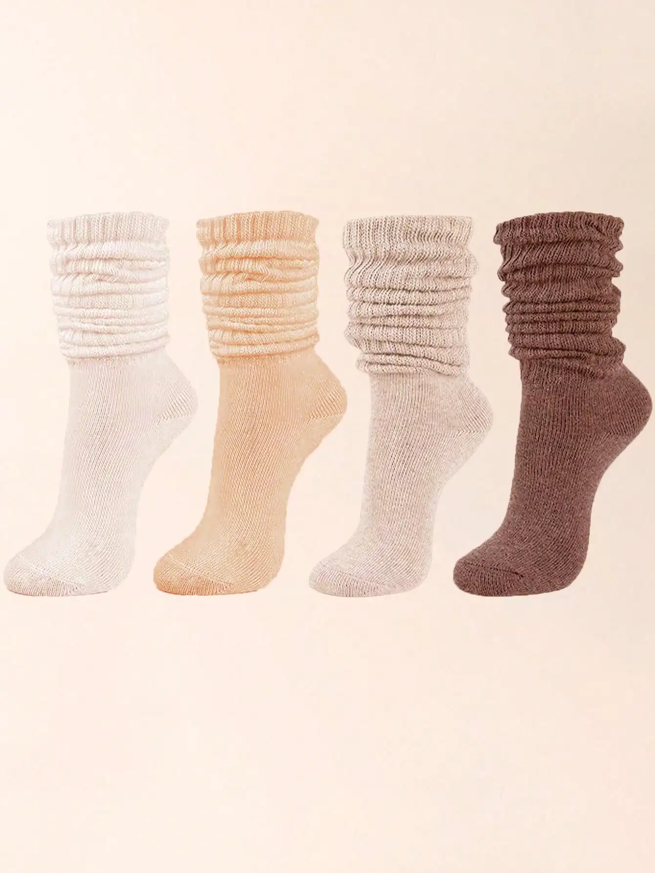 

6/3/1 pairs of men's and women's autumn and winter warm casual knitted socks, white casual socks, elastic socks, headband socks