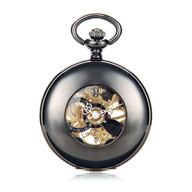 

Pocket watch Vintage mechanical Flip round hollow Men's Dropshipping Watc