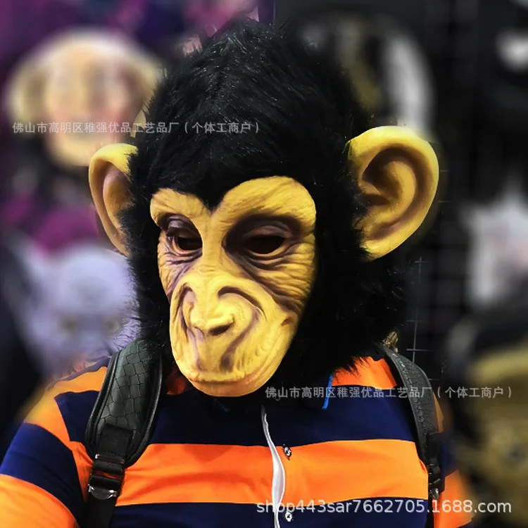 2025 Halloween Horror Monster Mask Funny Party Dress Up Orangutan Monkey Cosplay Accessories
