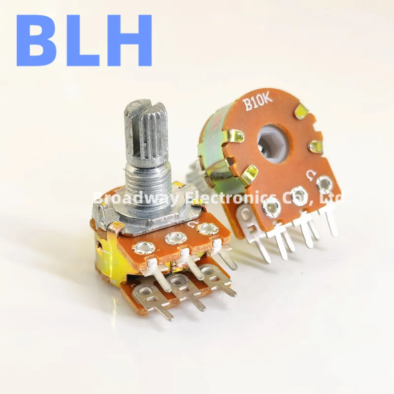 10PCS Potentiometer Resistance WH148 3PIN 15MM 20MM B200K 200K B250K 250K Ohm Linear Taper Rotary Potentiometer Resistor