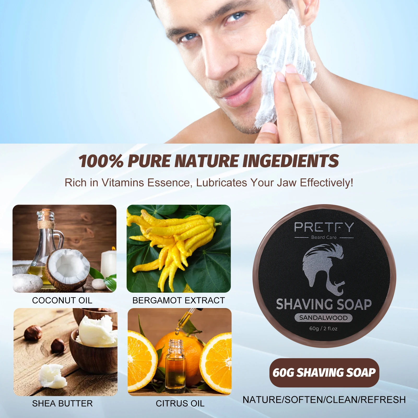 طقم حلاقة اللحية 8 في 1 مع ماكينة حلاقة يدوية كريم حلاقة صابون حلاقة زيت ما قبل الحلاقة بعد الحلاقة بلسم فرشاة حلاقة وعاء مريلة اللحية