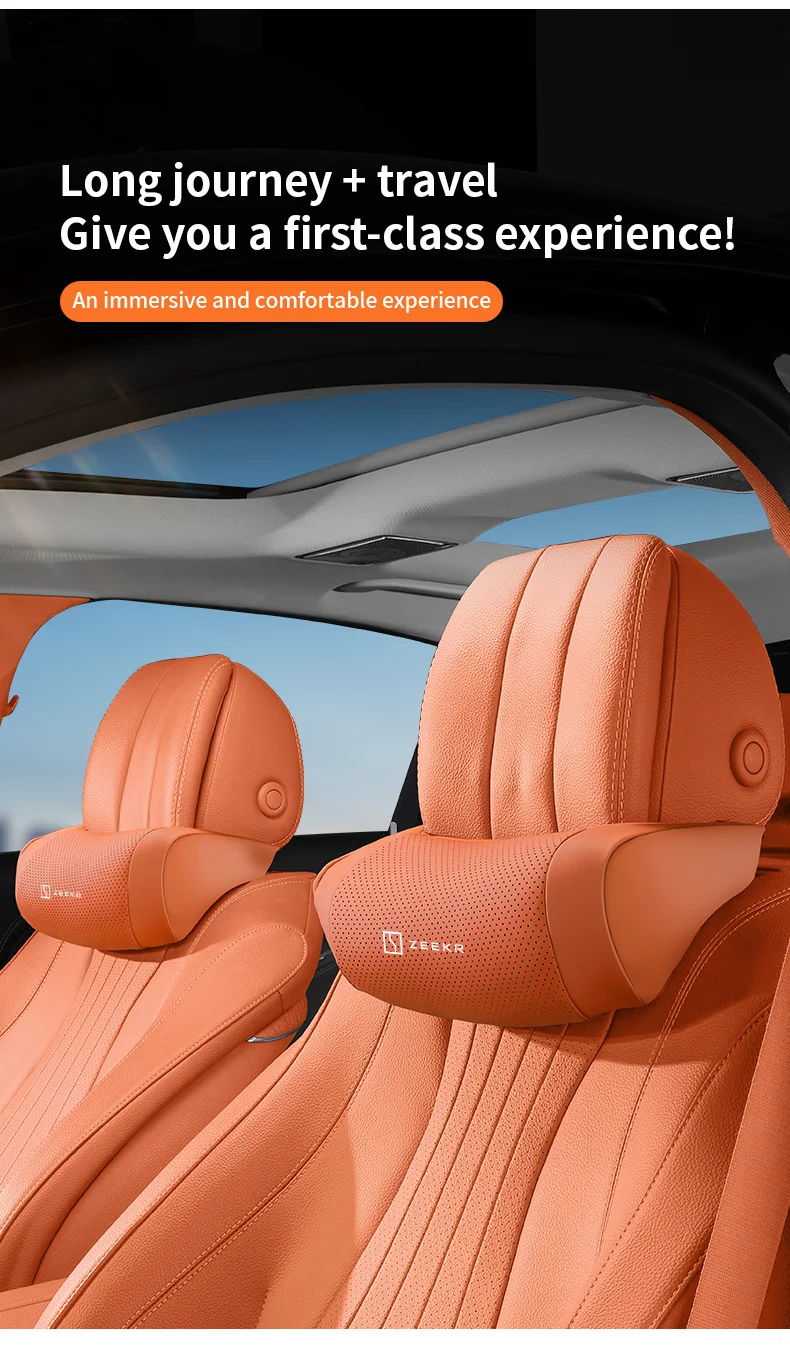 Für Zeekr X MIX 001 007 009 8X 9X 7X Atmungsaktive Auto-Kopfstütze Leder-Nackenstütze Sitz Atmungsaktives Weiches Nackenkissen oder Zubehör – Detail 3