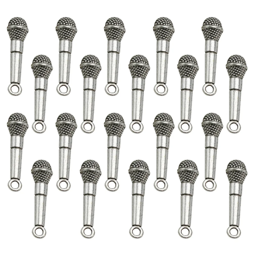 

20pcs Microphone Pendant Alloy Diy Charms for Bracelets Necklace Making Supplies Jewelry Accessories Pendants