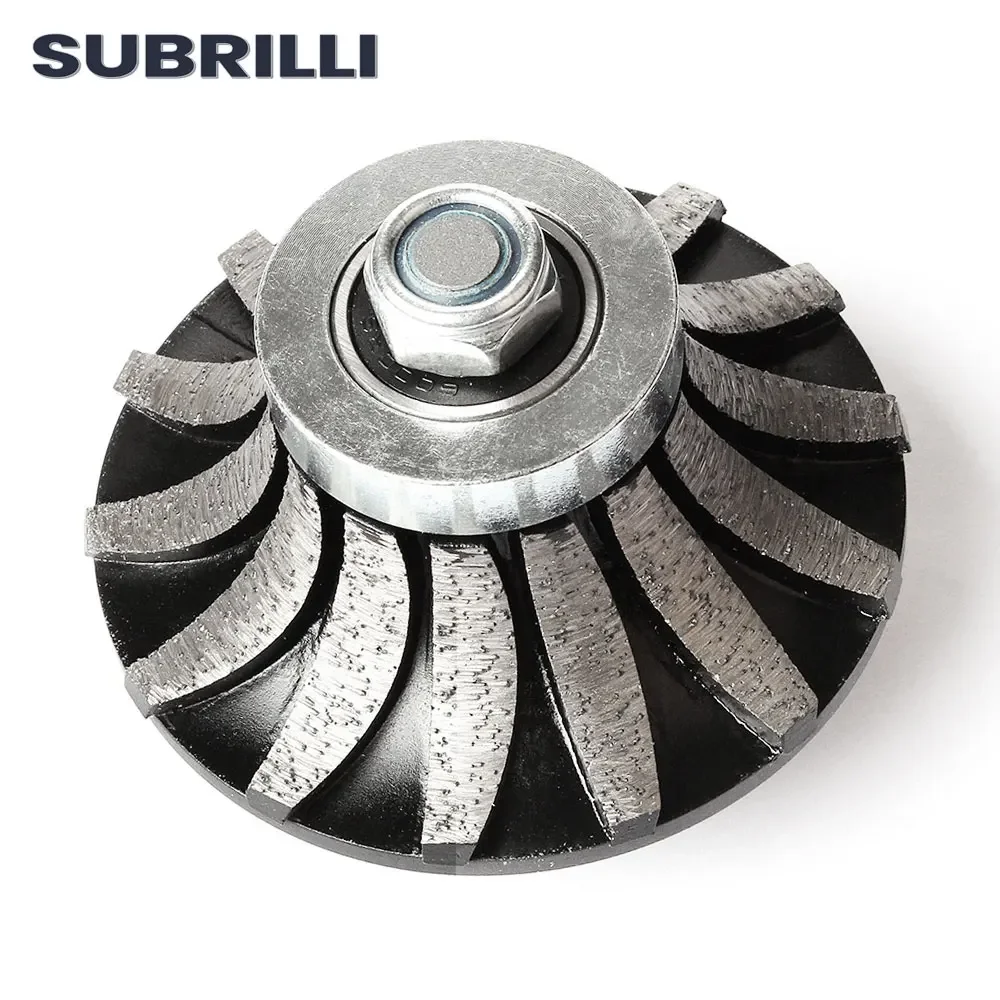 SUBRILLI B20 Diamantprofil-Schleifscheibe, segmentierte Metallbindung, Demi Bullnose für Granit, Marmor, Kante, Handprofil, Fräser