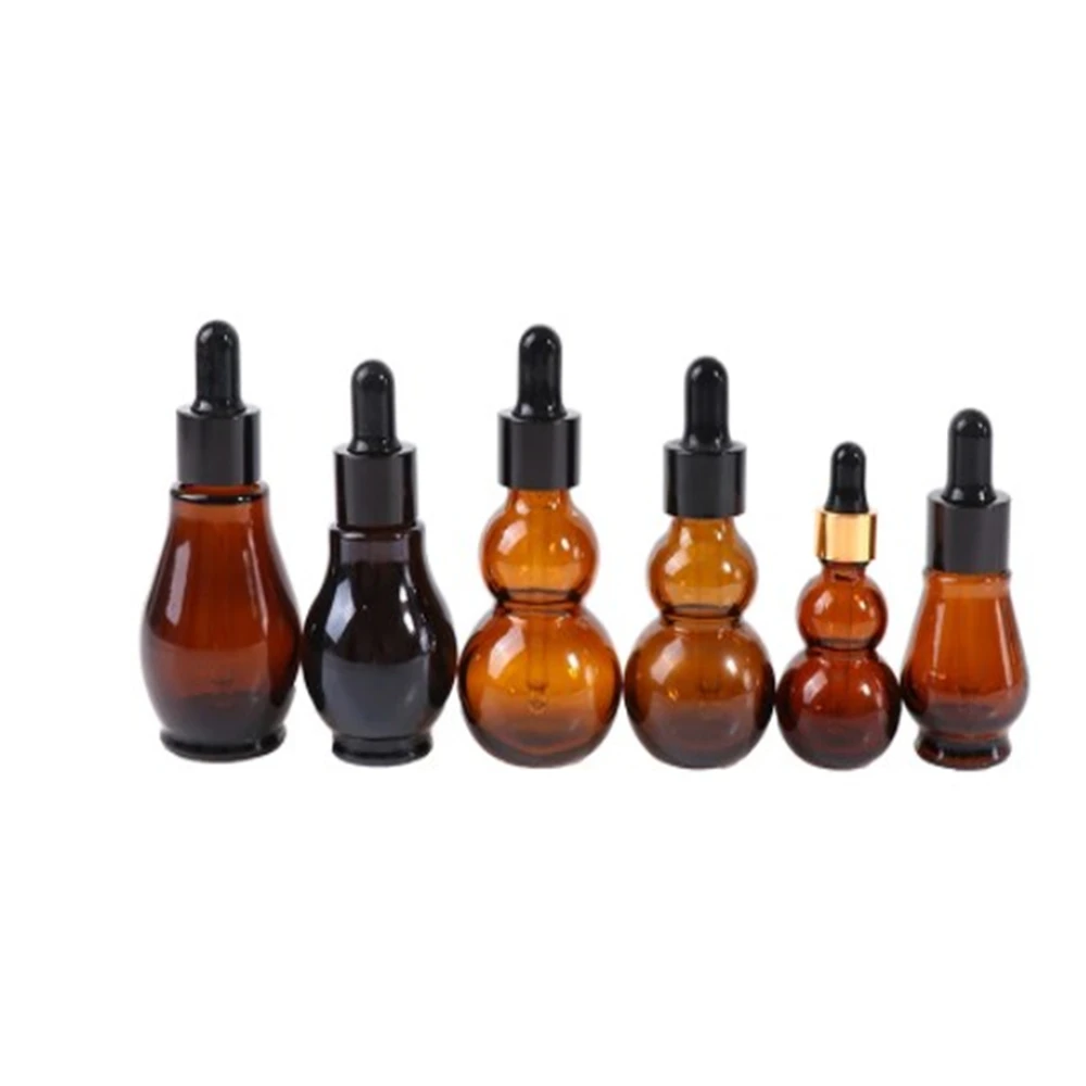 Frasco conta-gotas de vidro âmbar, Frascos de pipeta de perfume de óleo essencial, Recipiente Vazio Recarregável, Atacado, 10 ml, 20 ml, 30 ml, 50 ml, 100ml, 1Pc