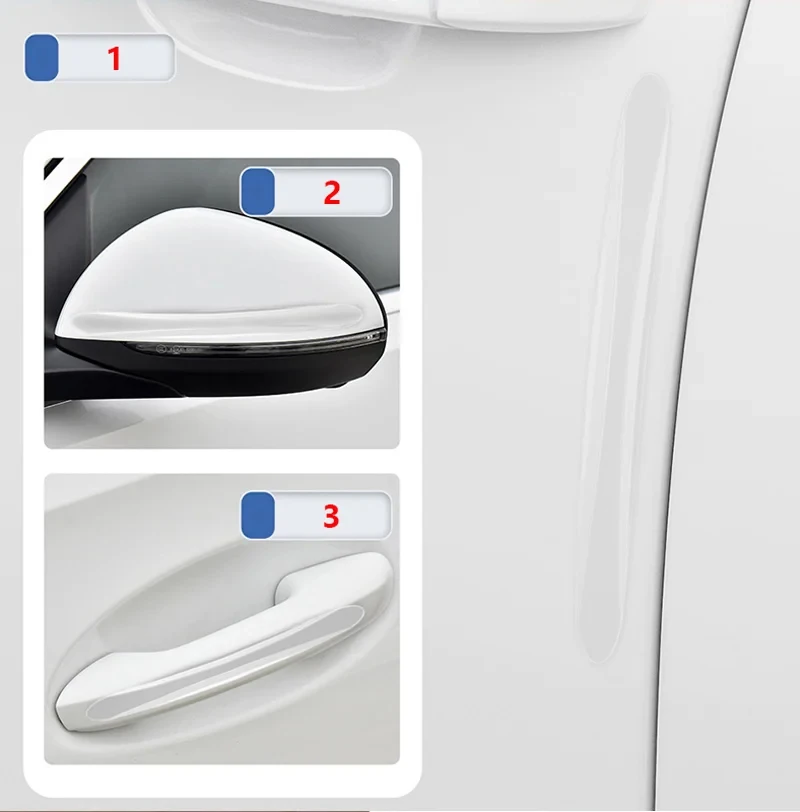 4pc Auto Tür Griff Schüssel Rand Schutz Wachen Puffer Trim Scratch Schutz Aufkleber Anti-kollision Schutz Streifen – Detail 6