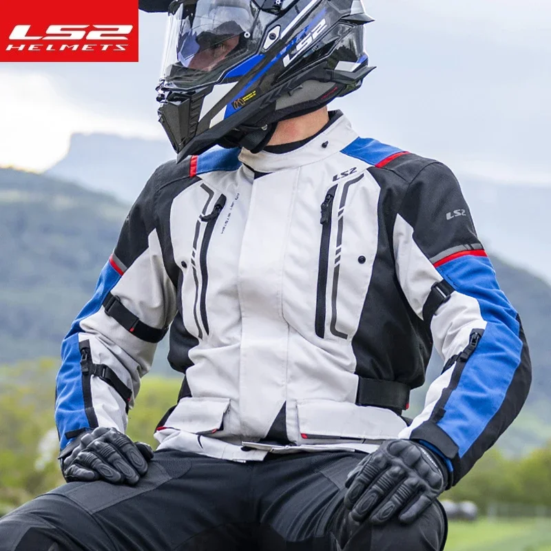 LS2 Original Motorcycle Jacket Winter Warm Waterproof windproof LS2 NARVIK Motocross Riding Jacket Men Women Anti-fall Rally Kit