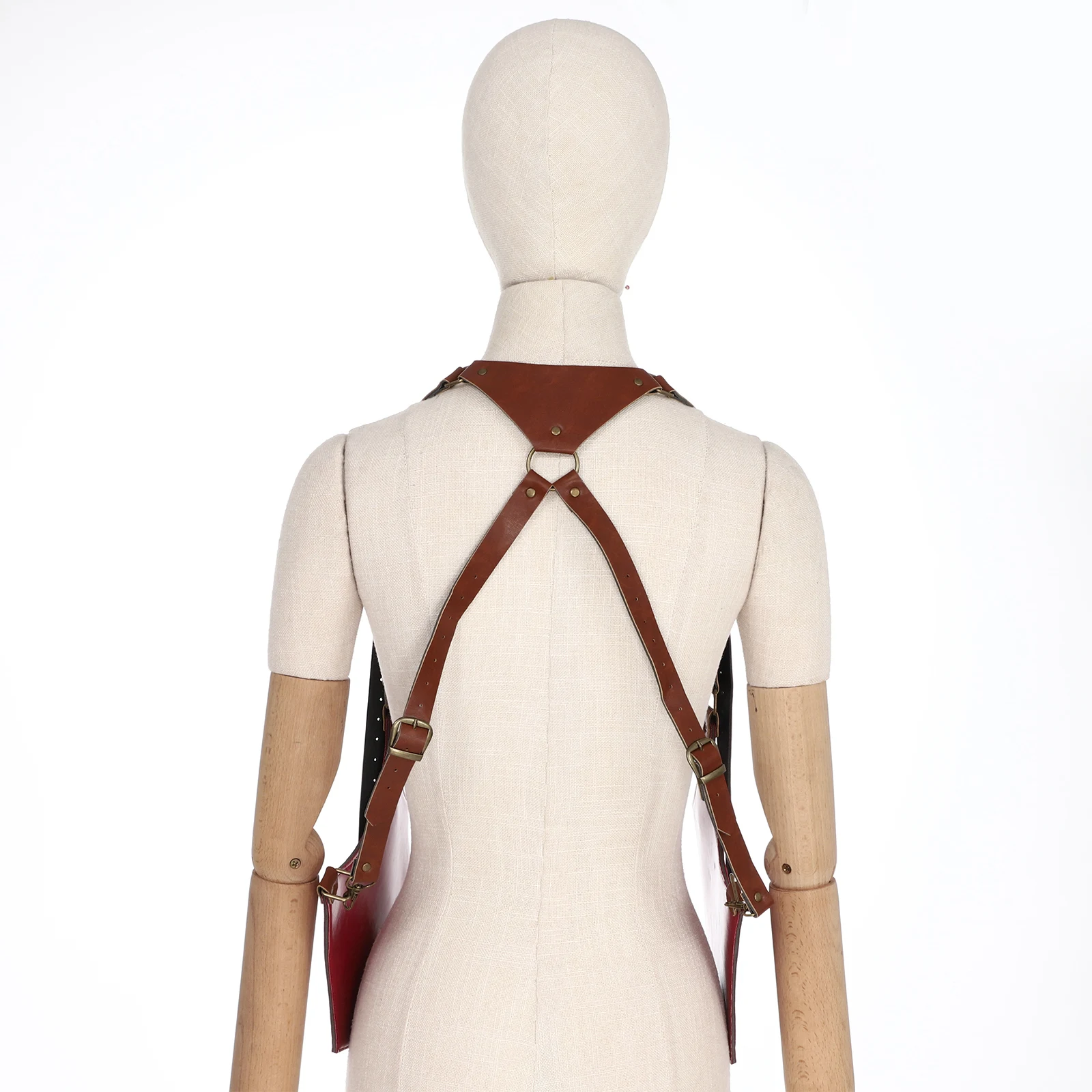 Erwachsene Männer Retro Vintage Doppel Schulter Achsel Tasche Kostüm Zubehör für Mottoparty Outdoor-Aktivitäten Taschen Tasche Westen