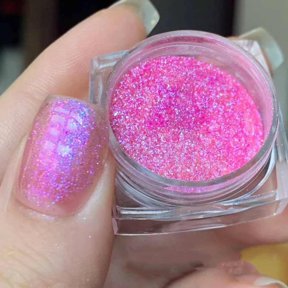 1 scatola di polvere per unghie polarizzata camaleonte cromato opale Aurora sfregamento delle unghie polvere olografica smalto gel UV decorazioni per manicure 0,3 g