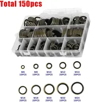150pcs Bonded Washer Metal Rubber Oil Drain Plug Gasket Fit M6 M8 M10 M12 M14 M16 M18 M20 M22 M24 Combined Washer Sealing Ring