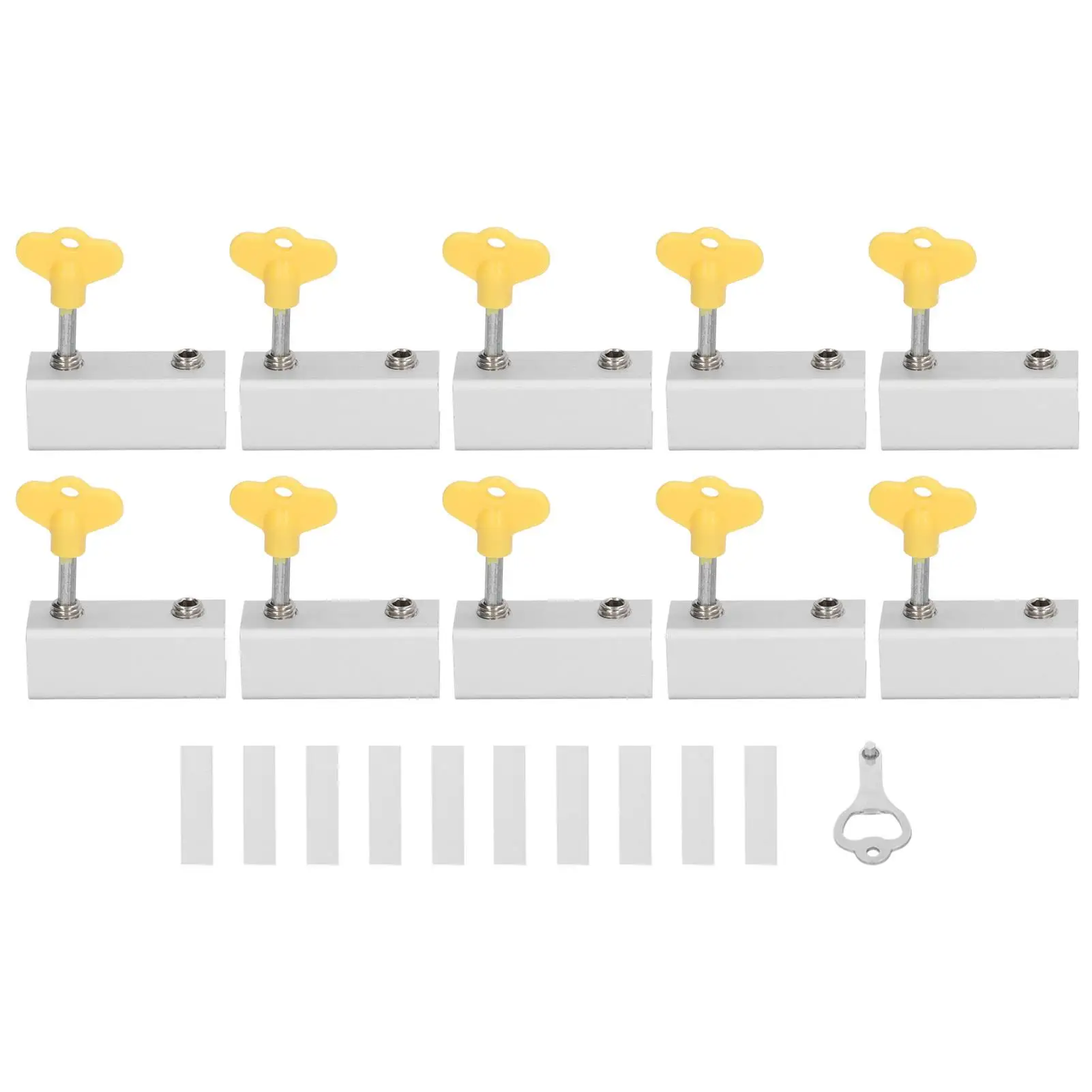 

10 Pcs Adjustable Sliding Window Locks - Dual Hole Aluminium Security Door Stoppers with Key Wrench for home & Office