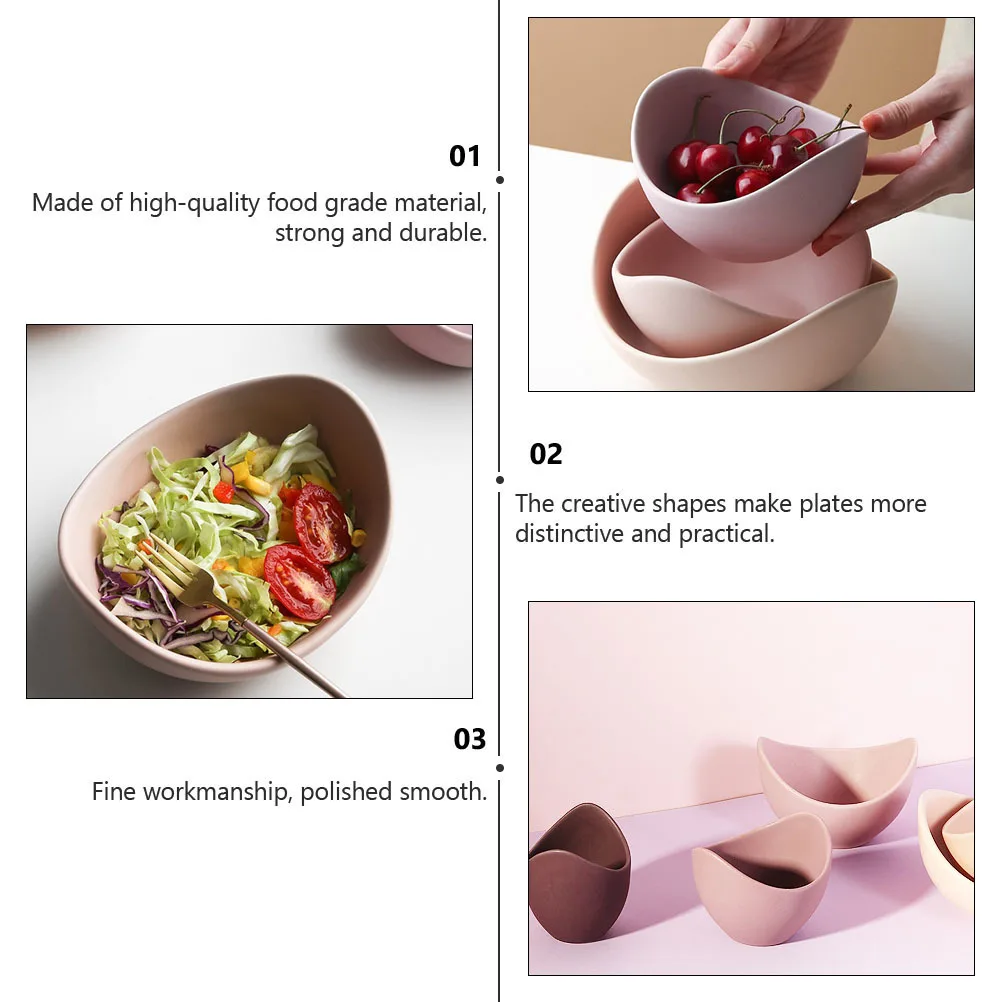 

3Pcs Lotus Ceramic Plate Set Creative Shape Food Grade Household Fruit Tray Snack Dessert Serving Dish for Birthday