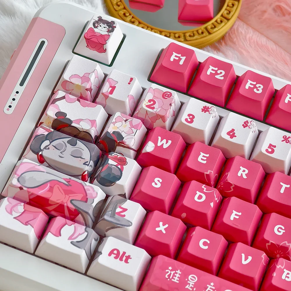 

Shiji keycap PBT hot sublimation cute original pink 68/75/87/98/104 keycap