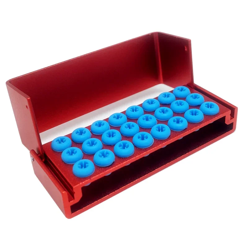 High/Low Speed Burs Dental Bur Block with 24 Holders, Autoclavable and Sterilizable Silicone Case