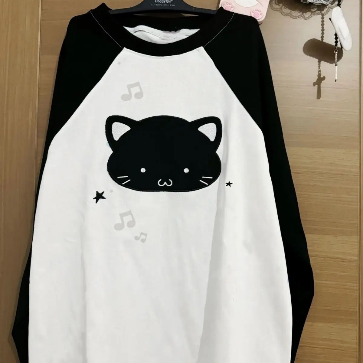 

Gagaok 2026 Japanese Subculture Anime Cute Kitten Printing Soft Cute House Long Sleeve T-shirt Student Bottomed Loose Top