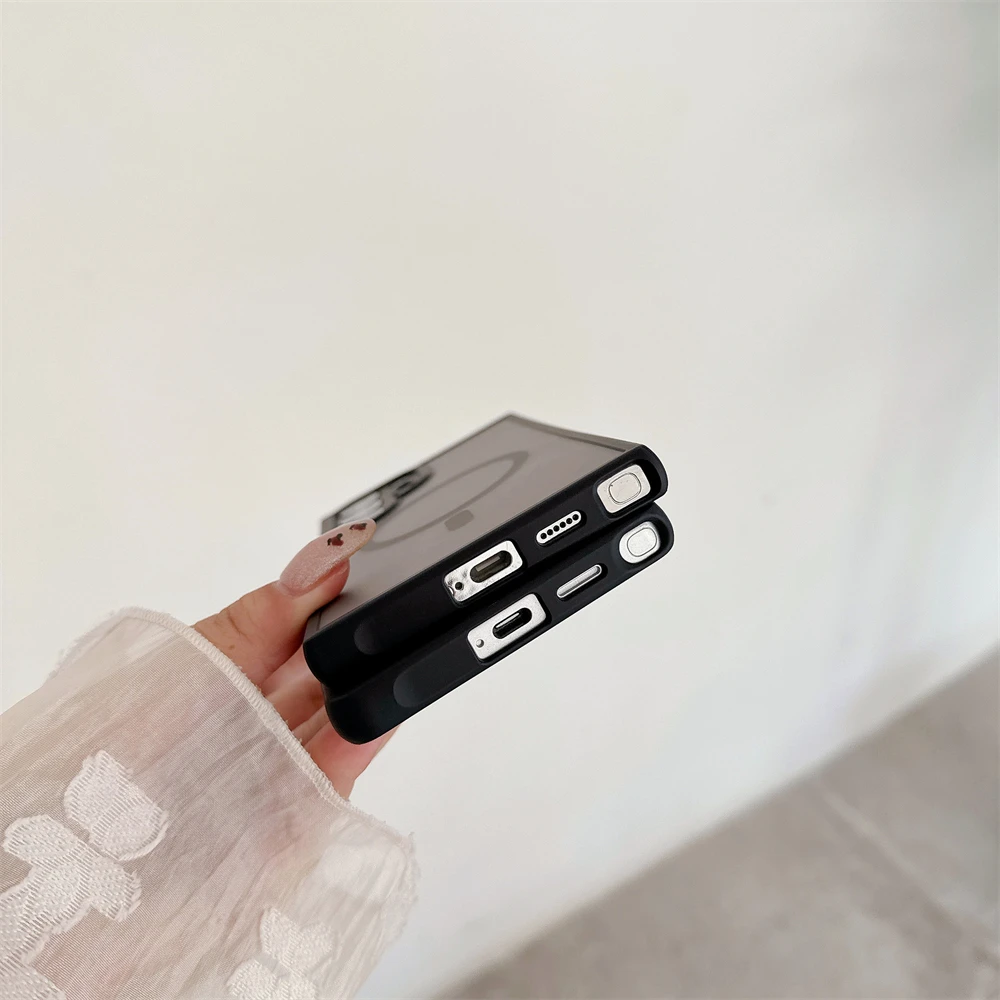 Frosted Magnetic Case For Samsung Galaxy S25 Edge S24 S23 S22 Ultra Plus FE A14 A15 A16 A05 For Magsafe Wireless Charge Cover